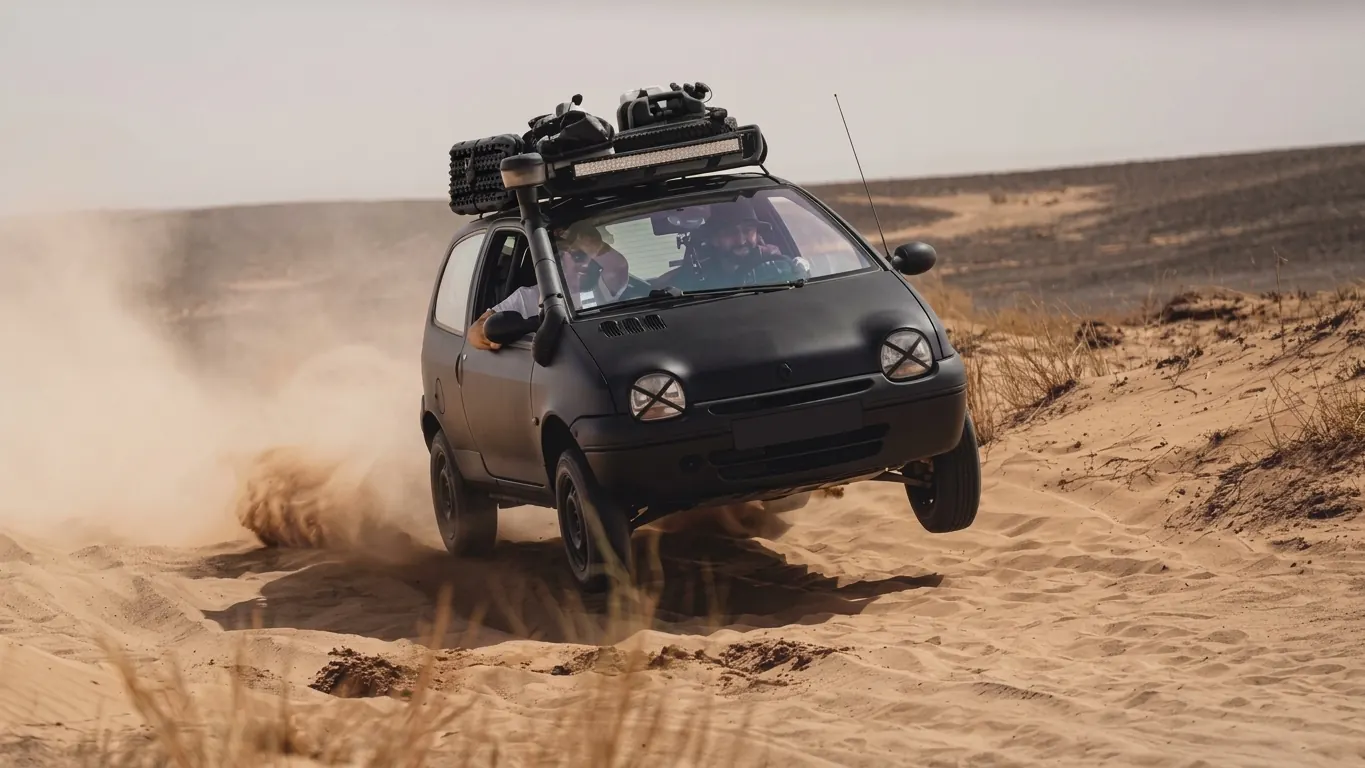 Ein Twingo im Sand